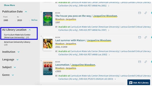 List of books in library catalog